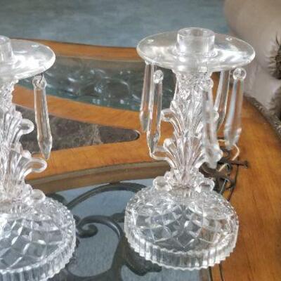 Vintage glass candle holders