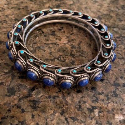 Sterling, lapis & turquoise bracelet