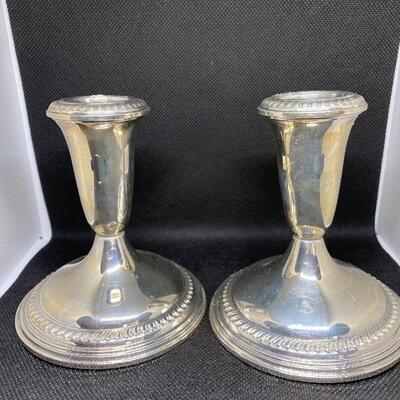 Sterling candlestick pair