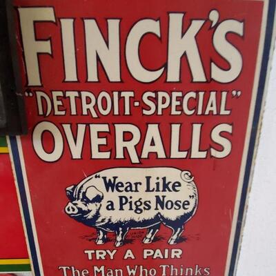 Finck's Overalls Sign