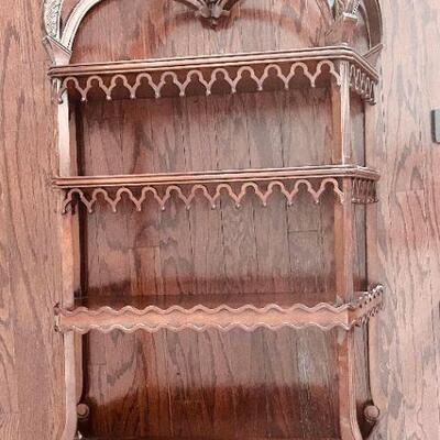 Lot 027-JK: Ornate Wooden Wall-mounted Shelves