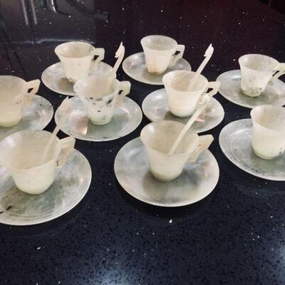 Lot 012-MM: Vintage Jade Teacup Set
