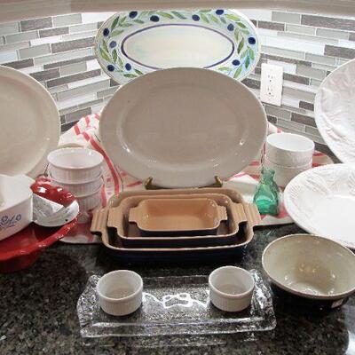 Le Creuset Casseroles, Corning Ware, Italian & Antique Platters, 