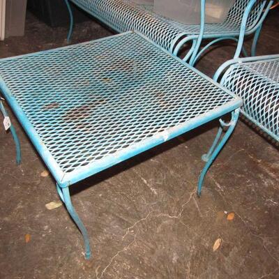 1950's Metal Patio Furniture - 3 pc settees & table