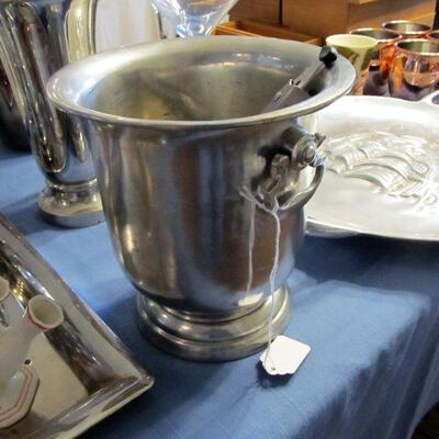 Antique Champagne Ice Bucket - 95% Pure Pewter. Made in Italy
