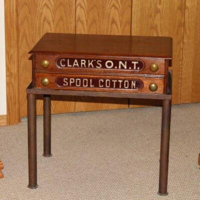 Antique spool table makes a perfect accent table.