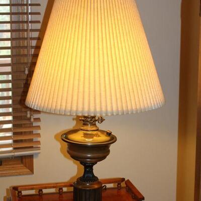 Pair of brass lamps are very nice.