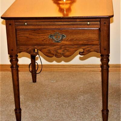 Thomasville end tables with storage drawers.