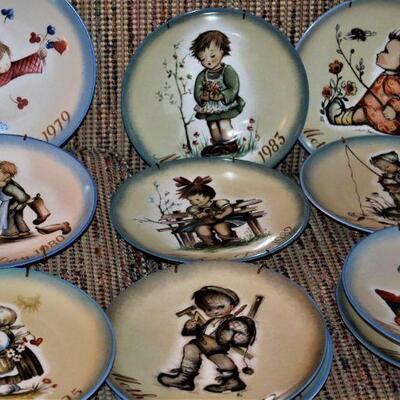 Collectible Hummel Mothers Day plates from the 70's and 80's.