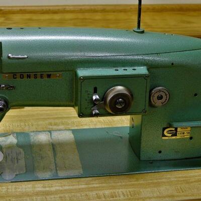 Consew model 199R-1A commercial sewing machine and work table.