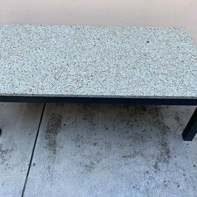 
 ROOM & BOARD COFFEE TABLE 
(please note rusting on legs, but granite table top is in perfect condition)

$100