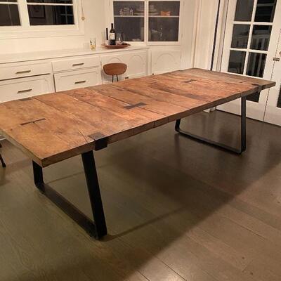 Heavy duty Artesian table Made out of all beams and steel. 8’3” x 40” One of a kind with years of service to give. $1600