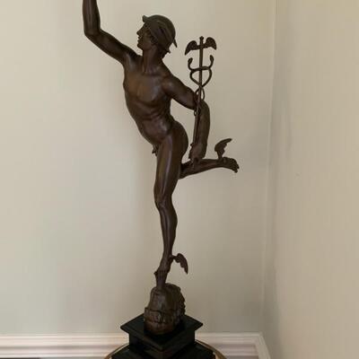 Bronze reproduction of The Flying Mercury by Giovanni da Bologna
