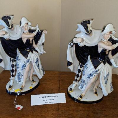 Royal Dux Dancers - one figure has a small piece broken from man's hand.  Red Tag price $600 pair