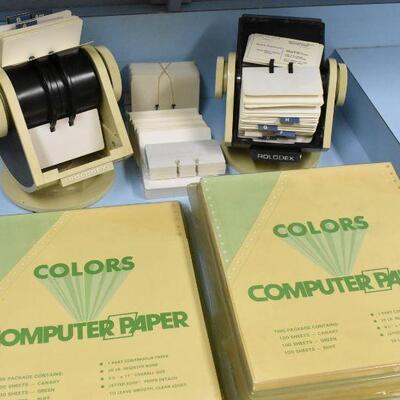 2 Rolodex & Color Computer Paper with Perforations