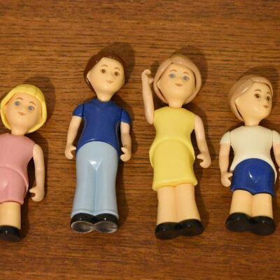 4 Hard Plastic Movable Dolls