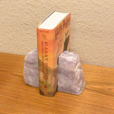 Polished Rock Bookends with Harry Potter Book