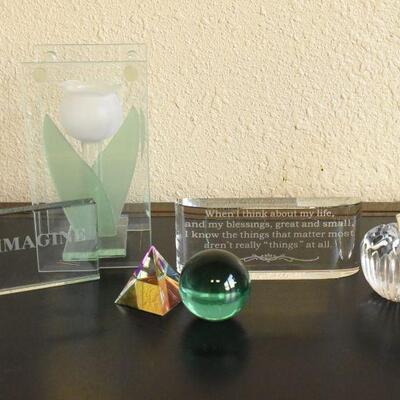 Waterford Crystal Apple & Various Glass Items