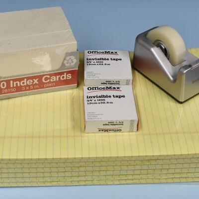 Legal Pads Index Cards & Tape Dispenser with Tape