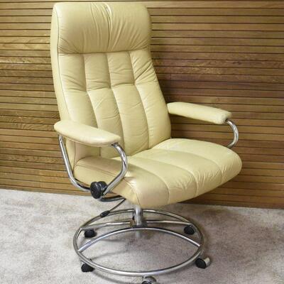 Ekornes Reclining Office Chair with Rollers