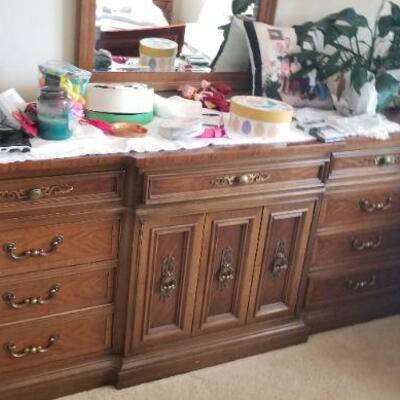 Triple dresser and mirror from the bedroom set