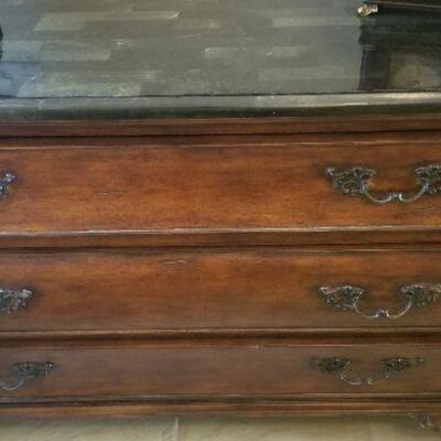 Beautiful three drawer chest with granite top