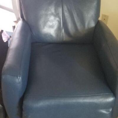 One of two almost brand new leather recliners