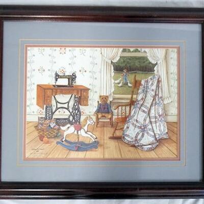 1054	SIGNED WILMA B. VINCENT LIMITED EDITION FRAMED PRINT NO. 299/1500 DATED 1989.  APP. 19 1/4 X 23 1/4 INCLUDING FRAME 

