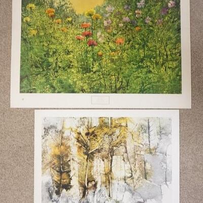 1124	LOT OF TWO ART POSTERS BY NEW YORK GRAPHIC SOCIETY; *OVERGROWN QUARRY* BY WILLIAM THON COPYRIGHT DATED 1971 & *MISTY MORNING* BY...