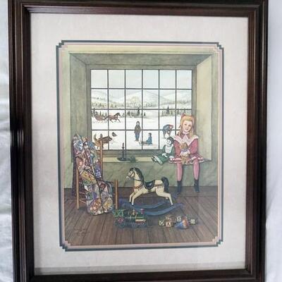 1060	SIGNED WILMA B. VINCENT LIMITED EDITION FRAMED PRINT NO. 98/500DATED 1985.  24 1/2 IN X 28 1/2 IN INCLUDING FRAME 
