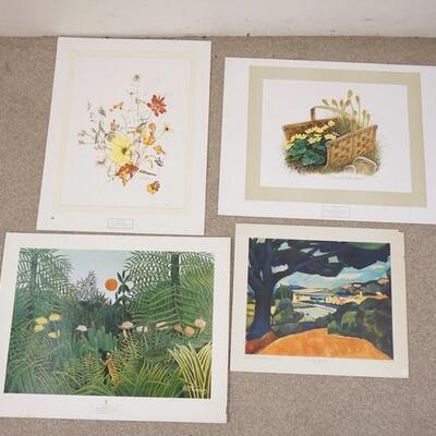 1129	LOT OF FOUR ART POSTERS BY NEW YORK GRAPHIC SOCIETY. LOT INCLUDES; *VIRGIN FOREST AT SUNSET* BY HENRI ROUSSEAU, *LANDSCAPE, THE BLUE...