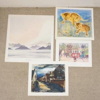 1125	LOT OF FOUR ART POSTERS BY NEW YORK GRAPHIC SOCIETY. LOT INCLUDES; *PETIT CAFÃ‰, MONTMARTRE* BY MAURICE UTRILLO COPYRIGHT DATED...