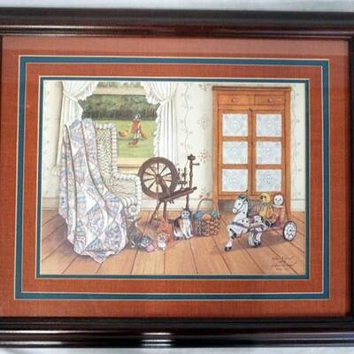1053	SIGNED WILMA B. VINCENT LIMITED EDITION FRAMED PRINT NO. 442/1500 DATED 1987.  APP. 19 1/4 X 23 1/4 INCLUDING FRAME 
