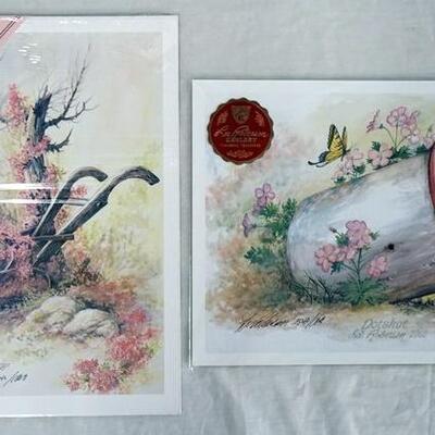 1177	LOT OF 2 SIGNED LEE ROBERSON LIMITED EDITION PRINTS *RUST IN PEACE* & *POTSHOT* BOTH ARE NO. 540/1000. LARGE IMAGE MEASURES 12 1/2...