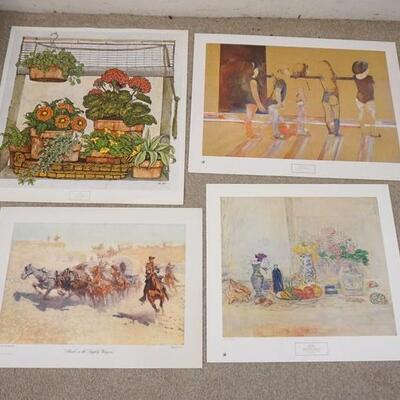1133	LOT OF FOUR ART POSTERS BY NEW YORK GRAPHIC SOCIETY. LOT INCLUDES; *ATTACK ON THE SUPPLY WAGONS* FROM THE JOHN DOUTHITT COLLECTION...