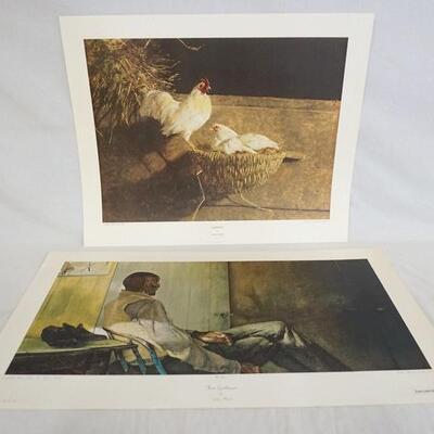 1107	LOT OF TWO ANDREW WYETH ART POSTERS BY AARON ASHLEY INC. *SPRING BEAUTY* HAS SOME MINOR TEARS AROUND THE BORDER & *SPLIT ASH BUSH*...