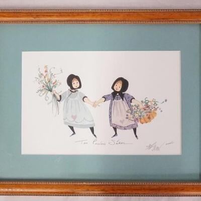 1049	SIGNED P. BUCKLEY MOSS LIMITED EDITION FRAMED PRINT TITLED *TWO PRECIOUS SISTERS* NO. 764/1000 DATED 2000. 12 1/4 IN X 16 IN...
