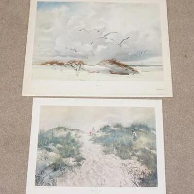 1089	LOT OF TWO CAROLYN BLISH ART POSTERS BY AARON ASHLEY INC. YONKERS NEW YORK. LOT INCLUDES *A PATH TO THE SEA* & *FLYING IN* LARGEST...