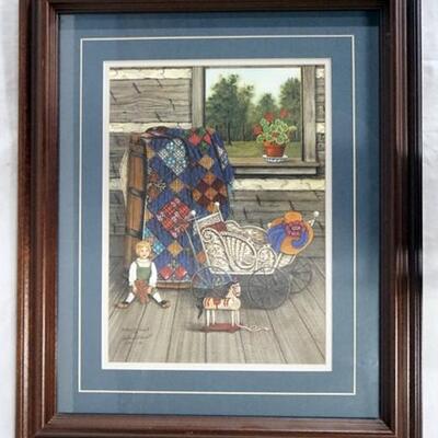1055	SIGNED WILMA B. VINCENT LIMITED EDITION FRAMED PRINT NO. 1427/1500 DATED 1985.  APP. 19 1/2 X 23 1/2 INCLUDING FRAME 
