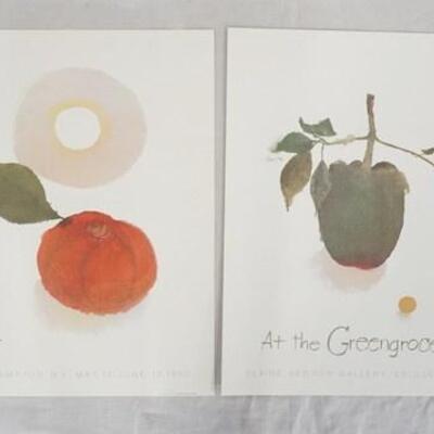 1097	LOT OF TWO ELAINE BENSON *AT THE GREENGROCER* ART EXHIBITION POSTERS. 25 3/4 IN x 21 1/2 IN

