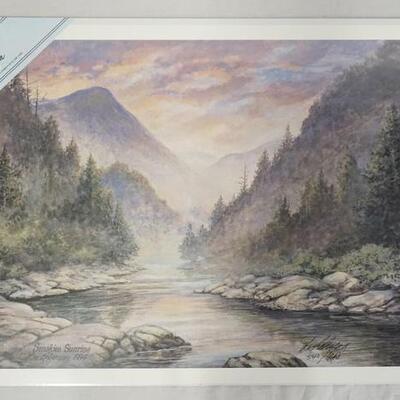 1035	SIGNED LEE ROBERSON LIMITED EDITION PRINT TITLED *SMOKIES SUNRISE * 1994 NO. 540/1000. IMAGE IS APP. 17 1/2 IN X 25 1/2 IN 
