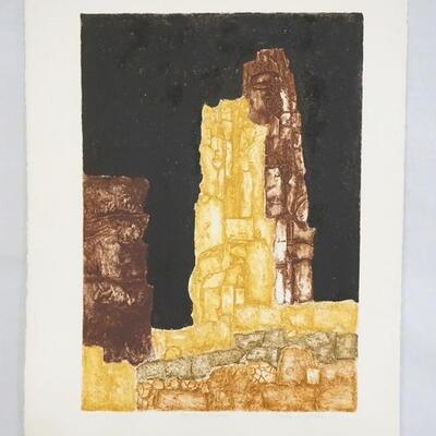 1137	SIGNED MARTHA SLAYMAKER LIMITED EDITION PRINT TITLED *ANASAZI STRUCTURES* NO. 64/85 PENCIL SIGNED LOWER RIGHT. 22 1/4 IN X 30 IN. 
