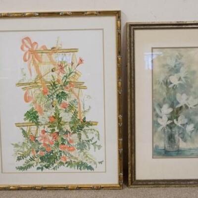 1184	LOT OF TWO FRAMED FLORAL ART PRINTS. LARGEST IS 36 3/4 IN X 28 3/4 IN INCLUDING FRAME. 
