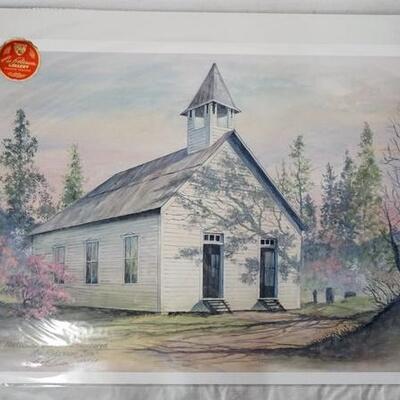 1174	SIGNED LEE ROBERSON LIMITED EDITION PRINT *METHODIST CHURCH-REMEMERED* NO. 540/1000. IMAGE MEASURES 32 IN X 22 IN. SLIGHT CREASING...