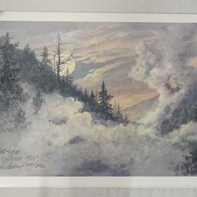 1036	SIGNED LEE ROBERSON LIMITED EDITION PRINT TITLED *MIST-IQUE * 1995 NO. 540/1000. IMAGE IS APP.  14 1/2 IN X 29 1/2 IN  
