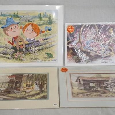 1181	LOT OF FOUR LEE ROBERSON PRINTS. TWO OF THE PRINTS ARE SIGNED LIMITED EDITION; *PASTURE PICKENS* & *HOWDY STRANGER* BOTH ARE NO....