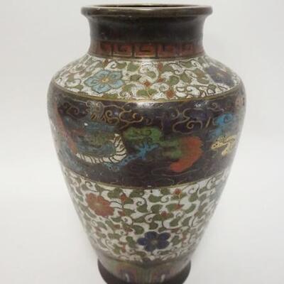 1101	CLOISONNE VASE W/CHARACTER STAMP AT BASE, 9 3/4 IN HIGH
