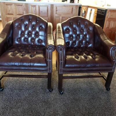1120	

2 Leather Chairs
Both Measure Approx: 24