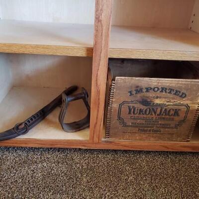 1106	

Vintage Yukon Jack Wooden Crate, Stirrup, And Hame
Crate Measures Approx: