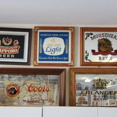 2008	

Five Bar Mirrors Includes Sapporo, Coors, Molson, Erlanger, And Moosehead
Measurements Range Approx 15